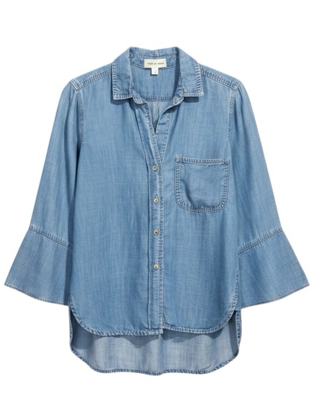 Cloth & Stone Tencel 3/4 Sleeve Button Down Tunic Top  XS